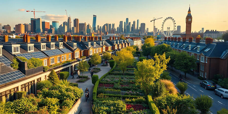 AI generated image of a sustainable London.