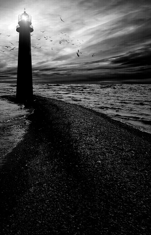 Lighthouse with Storm Clouds