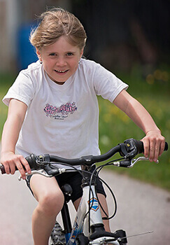 Child using a mobile device