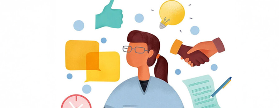 Modern workplace montage.