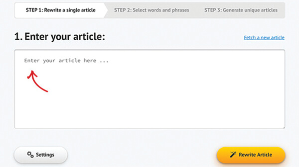 Spin Rewriter screenshot.