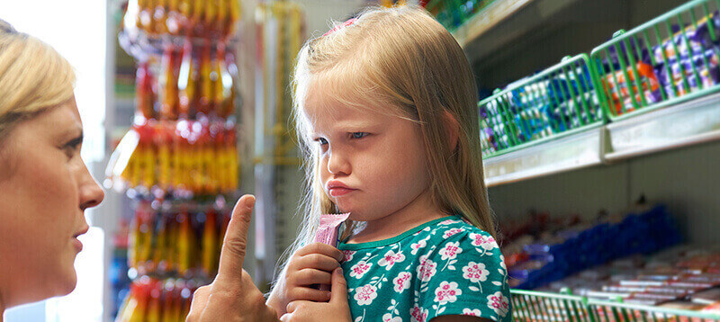 Young girl about to throw a tantrum.