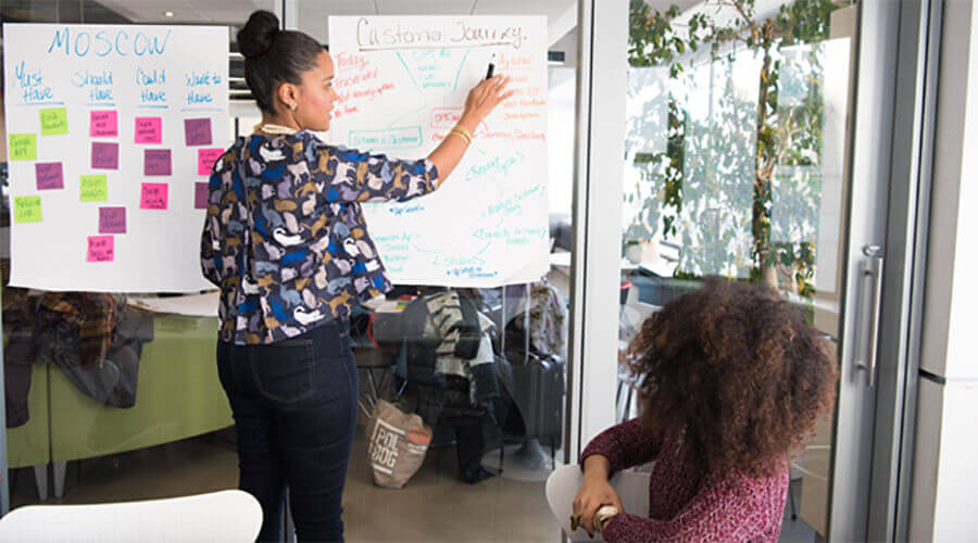 Woman making a presentation.