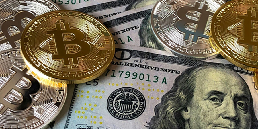 US Dollars and Bitcoins