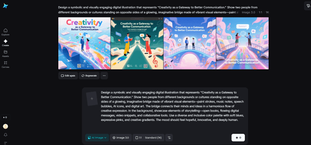 Beginning the creative process.