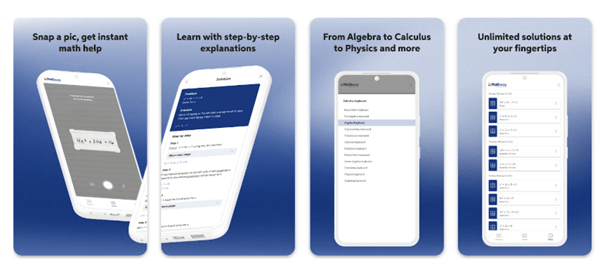 Mathway AI math solver steps.